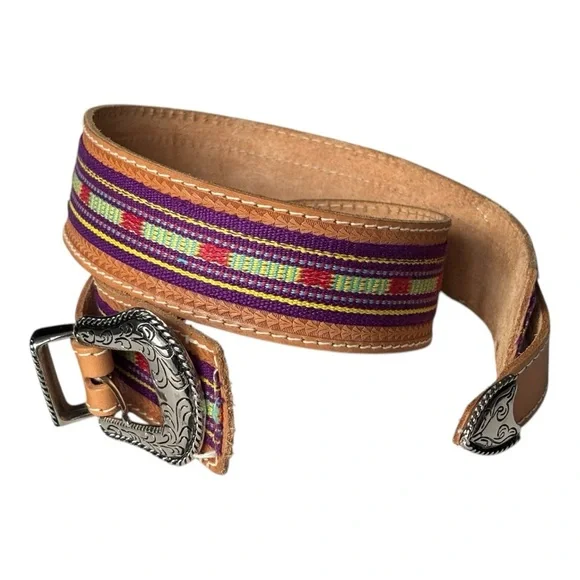Southwestern Brown Leather Belt, NWOT s-l400.jpg main image 3